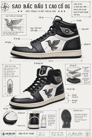 Infographic kỹ thuật sneaker Sao Bắc Đẩu