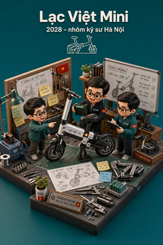 Diorama xe máy điện gấp gọn Lạc Việt Mini
