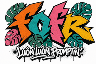 Graffiti fofr với họa tiết lá monstera