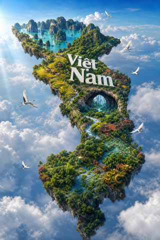 Đảo Việt Nam lơ lửng trên mây