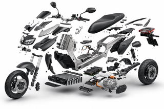Xe máy điện đô thị dạng exploded view