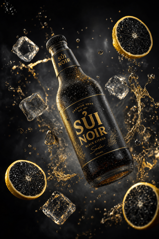 Chai soda đen Sủi Noir trong quảng cáo điện ảnh