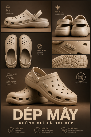 Poster quảng cáo giày clog Dép Mây