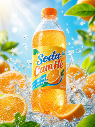 Quảng cáo Soda Cam Hè mát lạnh