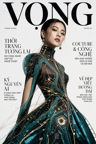 Bìa tạp chí thời trang công nghệ tương lai