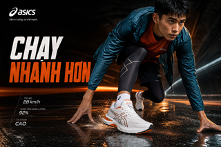 Quảng cáo giày chạy ASICS cao cấp