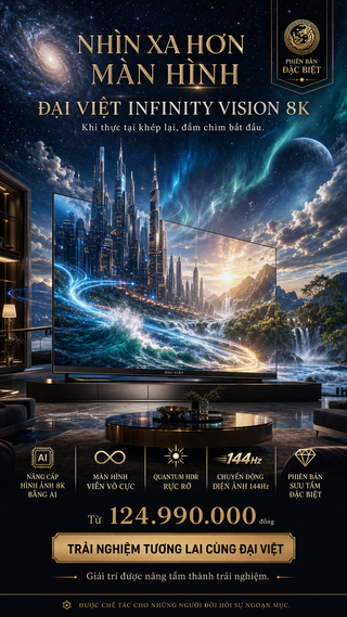 Poster quảng cáo TV ĐẠI VIỆT Infinity Vision 8K