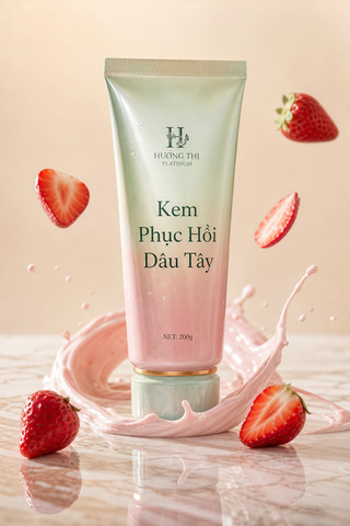 Tuýp kem phục hồi dâu tây trên nền cẩm thạch