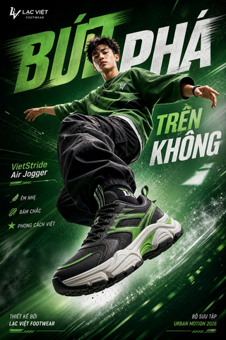 Poster quảng cáo giày phong cách trẻ trung