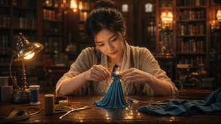 Người phụ nữ chế tác phiên bản tí hon trong thư vi...