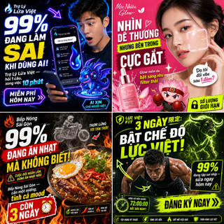 Visual quảng cáo mạng xã hội lưới 2x2 neon