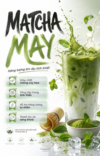 Poster quảng cáo matcha latte cao cấp