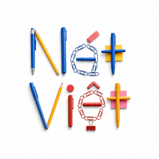 Logo Nét Việt từ văn phòng phẩm 3D