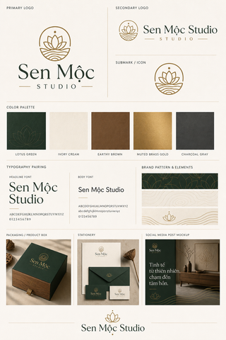 Brand kit cao cấp Sen Mộc Studio