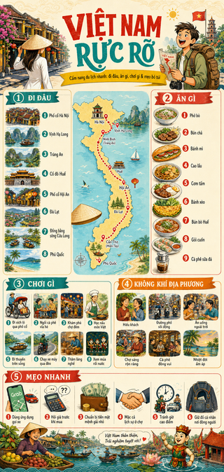 Cẩm nang du lịch Việt Nam dạng infographic