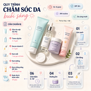 Infographic quy trình chăm sóc da buổi sáng