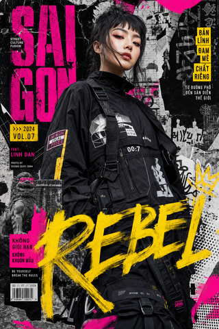 Collage thời trang streetwear cyberpunk