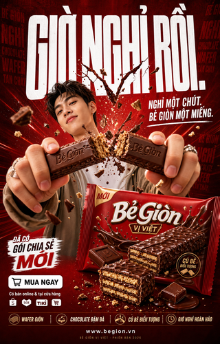 Poster chocolate Bẻ Giòn với cú bẻ bùng nổ