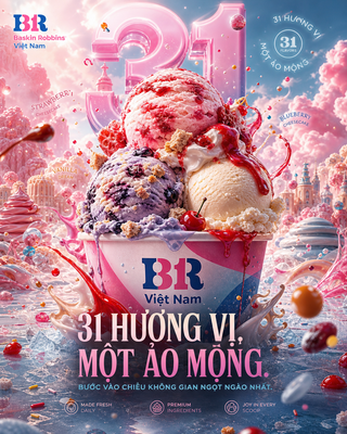 Poster kem Baskin Robbins Việt Nam 31 hương vị