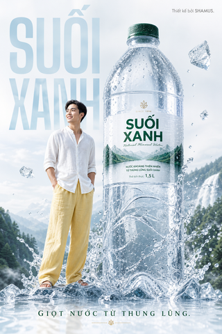 Poster quảng cáo nước khoáng Suối Xanh
