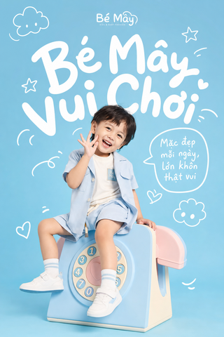 Poster thời trang trẻ em Bé Mây