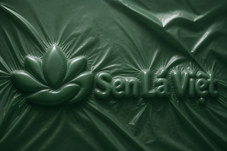 Logo Sen Lá Việt bọc màng xanh đơn sắc