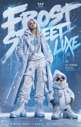 Poster streetwear băng giá Elsa và Olaf