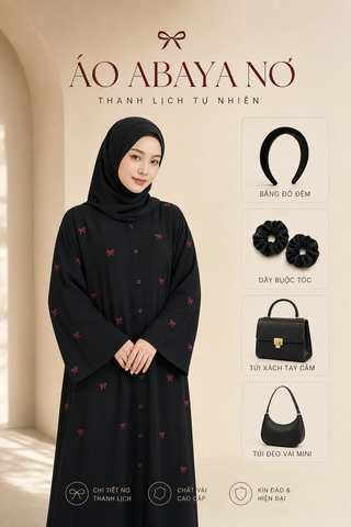 Poster quảng cáo áo abaya nơ cao cấp