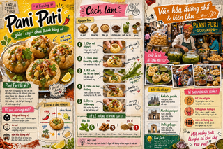 Infographic zine về Pani Puri Ấn Độ