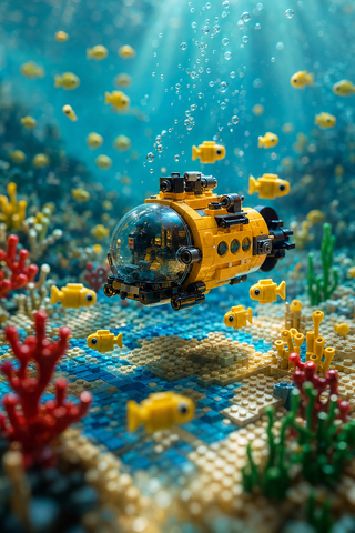 Tàu ngầm LEGO dưới đại dương