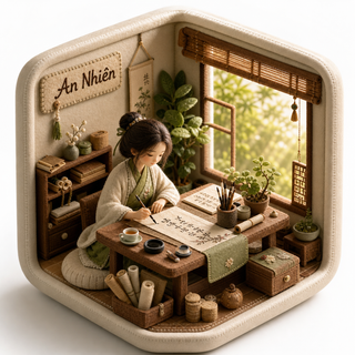 Diorama nghệ nhân thư pháp An Nhiên