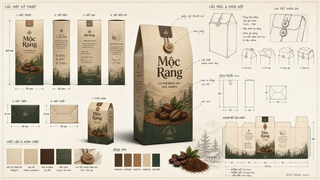 Sheet thiết kế bao bì cà phê Mộc Rang