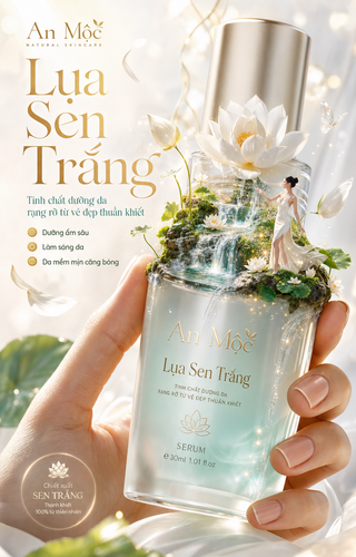 Poster serum Lụa Sen Trắng cao cấp