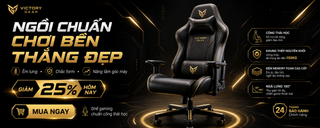 Banner quảng cáo ghế gaming đen vàng