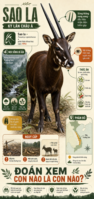 Infographic về sao la Việt Nam