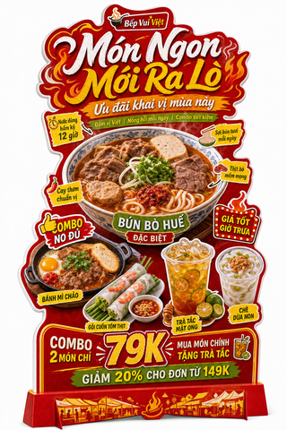 Standee món ngon Bếp Vui Việt