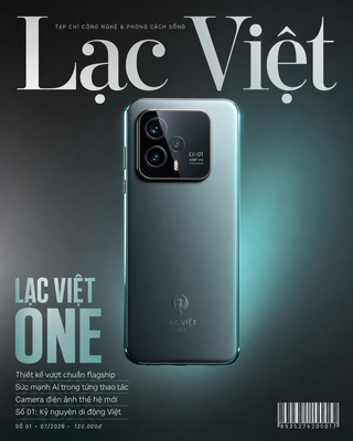 Điện thoại Lạc Việt One trên bìa tạp chí cao cấp
