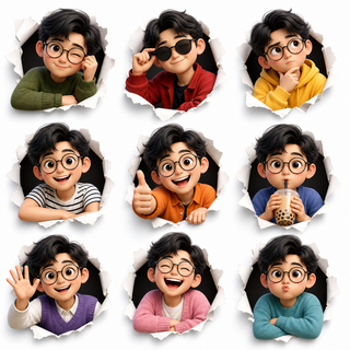 Bảng biểu cảm avatar 3D dễ thương