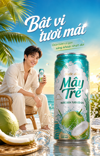 Poster quảng cáo nước dừa Mây Tre