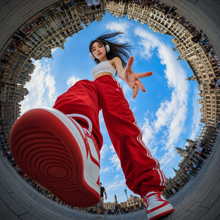 Góc nhìn fisheye thời trang đường phố