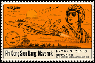 Áp phích tem Top Gun phong cách Nhật tối giản
