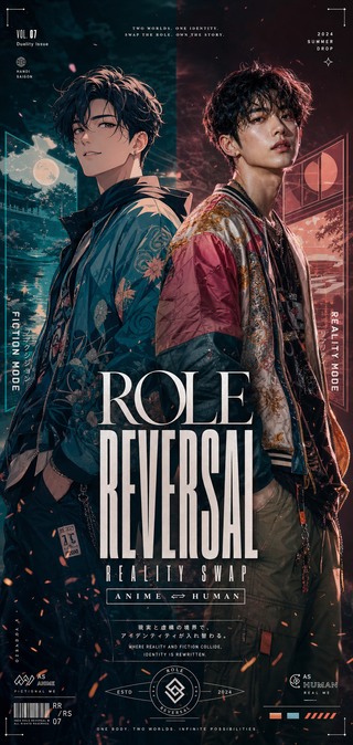 Poster anime người thật phong cách role reversal