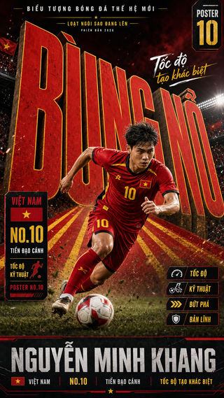 Poster bóng đá Việt Nam số 10 phong cách điện ảnh