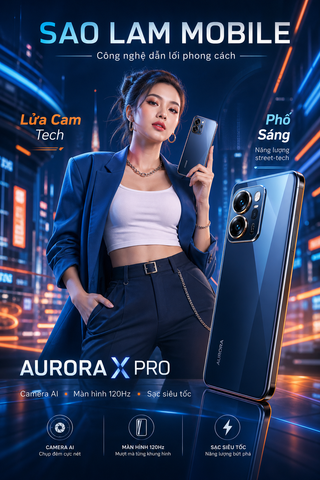Poster quảng cáo smartphone Aurora X Pro