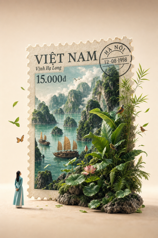 Tem Việt Nam Vịnh Hạ Long dạng diorama