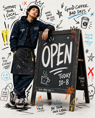Biển hiệu cửa hàng OPEN phong cách graffiti đường...