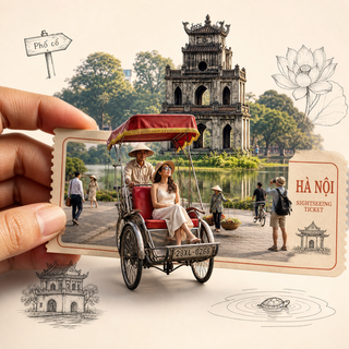 Vé du lịch Hà Nội với xích lô và Tháp Rùa