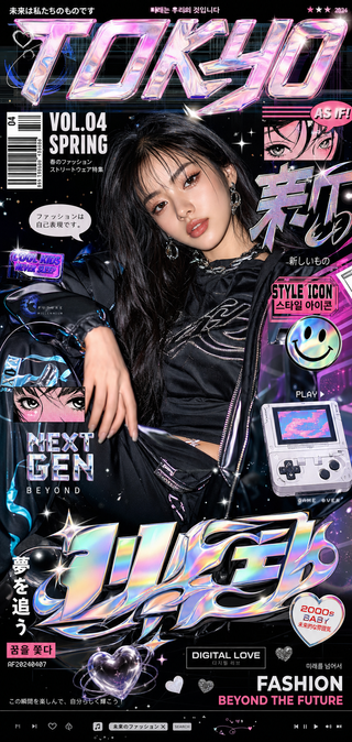 Poster thời trang Y2K Tokyo