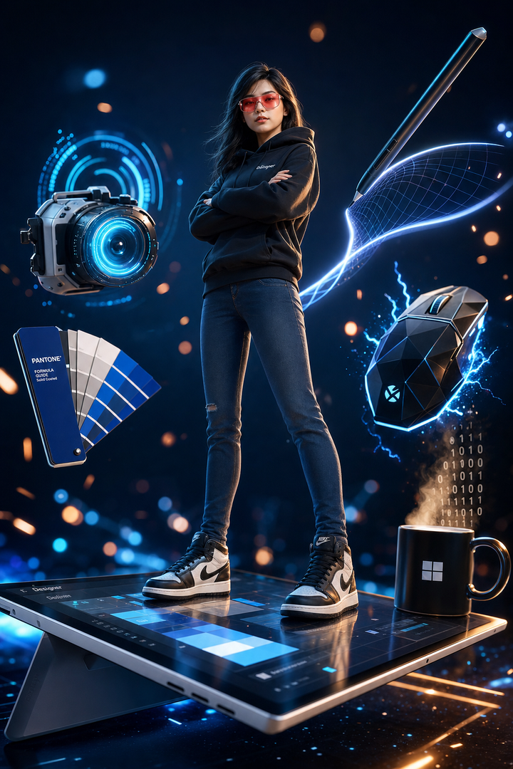 Búp bê công nghệ phong cách cyberpunk