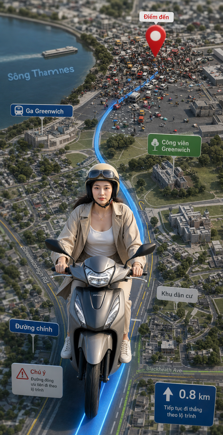 Nữ tài xế trên bản đồ GPS siêu thực